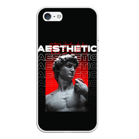 Чехол для iPhone 5/5S матовый с принтом ЭСТЕТИЧЕСКИЙ / AESTHETIC в Рязани, Силикон | Область печати: задняя сторона чехла, без боковых панелей | aesthetic | devid statue | градиент | давид | китайские иероглифы | статуя | эстетика. | эстетический