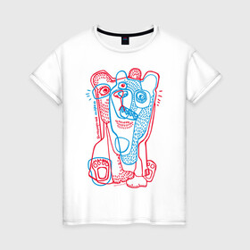 Женская футболка хлопок с принтом bipolar bear в Рязани, 100% хлопок | прямой крой, круглый вырез горловины, длина до линии бедер, слегка спущенное плечо | acid | bears | glitch | illusion | pole | иллюзия | кислота | медведи | полюс