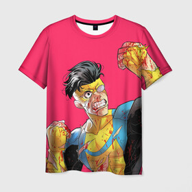 Мужская футболка 3D с принтом Неуязвимый в Рязани, 100% полиэфир | прямой крой, круглый вырез горловины, длина до линии бедер | allen | invincible | omni man | omniman | superhero | алиен | аллен | инвинсибл | неуязвимый | омнимэн | супергерои