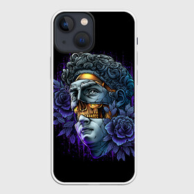 Чехол для iPhone 13 mini с принтом David Skull в Рязани,  |  | Тематика изображения на принте: adam | david | italia | michelangelo | neon | roses | skull | античность | архитектор | век | давид | древность | италия | итальянский | картина | микеланджело | мыслитель | неон | поэт | роза | скульптор | скульптура | статуя