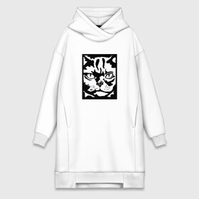 Платье-худи хлопок с принтом Cat   Кот Подчиняйся в Рязани,  |  | art | disobey | kitten | kitty | obey merch | obey poster parody | serious cat | vector | андеграунд | арт | вектор | мерч с котами | пародия на плакат подчиняйся | повинуйся | рисунок с двух сторон | серьёзный кот | черно белый арт