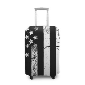 Чехол для чемодана 3D с принтом ЗВЕЗДНО-ПОЛОСАТЫЙ в Рязани, 86% полиэфир, 14% спандекс | двустороннее нанесение принта, прорези для ручек и колес | america | black | dark | flag | graffiti | star | usa | white | америка | белый | граффити | звезды | полосы | ретро | стена | сша | флаг | черный