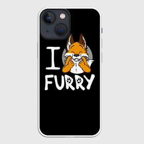 Чехол для iPhone 13 mini с принтом I love furry в Рязани,  |  | furry | i love furry | антропоморфные животные | лиса | люди животные | фурри | я люблю фурри