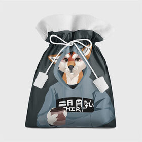 Подарочный 3D мешок с принтом Furry fox в Рязани, 100% полиэстер | Размер: 29*39 см | furry | furry fox | антропоморфное животное | животные | зверь | капюшон | кофе | лиса | фурри | человек