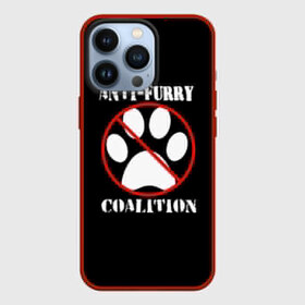 Чехол для iPhone 13 Pro с принтом Anti Furry coalition в Рязани,  |  | Тематика изображения на принте: anti furry | coalition | furry | антифурри | антропоморфные животные | запрет | зверь | знак | коалиция | фурри | человек животные