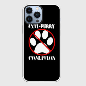 Чехол для iPhone 13 Pro Max с принтом Anti Furry coalition в Рязани,  |  | Тематика изображения на принте: anti furry | coalition | furry | антифурри | антропоморфные животные | запрет | зверь | знак | коалиция | фурри | человек животные