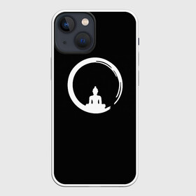 Чехол для iPhone 13 mini с принтом Zen Comprehension в Рязани,  |  | Тематика изображения на принте: black | buddhism | dualism | esotericism | evil | good | japan | meditation | monk | negative | philosophy | positive | white | yang | yin | zen | белое | буддизм | дзен | добро | дуализм | зло | инь | медитация | негатив | позитив | философия | ч