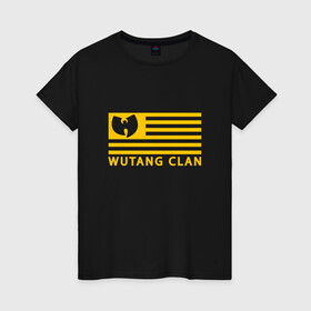 Женская футболка хлопок с принтом Wu-Tang Flag в Рязани, 100% хлопок | прямой крой, круглый вырез горловины, длина до линии бедер, слегка спущенное плечо | black | gza | hip hop | method man | music | new york | odb | old school | rap | rza | usa | wu tang | wu tang clan | аудио | винил | ву тэнг | граффити | диджей | кассета | микрофон | музыка | нью йорк | пластинка | рэп | рэпер | сша