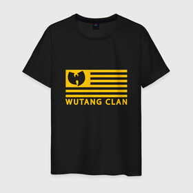 Мужская футболка хлопок с принтом Wu-Tang Flag в Рязани, 100% хлопок | прямой крой, круглый вырез горловины, длина до линии бедер, слегка спущенное плечо. | black | gza | hip hop | method man | music | new york | odb | old school | rap | rza | usa | wu tang | wu tang clan | аудио | винил | ву тэнг | граффити | диджей | кассета | микрофон | музыка | нью йорк | пластинка | рэп | рэпер | сша