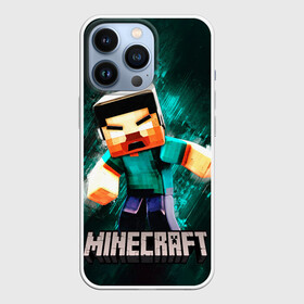 Чехол для iPhone 13 Pro с принтом MINECRAFT в Рязани,  |  | Тематика изображения на принте: creeper | game | green | herobrine | kids | minecraft | детские | игры | компьютерные | крипер | майнкрафт | мобильные | персонаж | хиробрин