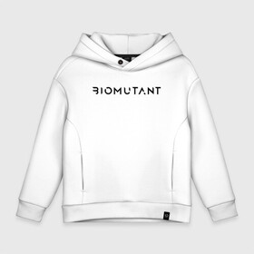 Детское худи Oversize хлопок с принтом BIOMUTANT BLACK LOGO БИОМУТАНТ ЧЕРНОЕ ЛОГО (Z) в Рязани, френч-терри — 70% хлопок, 30% полиэстер. Мягкий теплый начес внутри —100% хлопок | боковые карманы, эластичные манжеты и нижняя кромка, капюшон на магнитной кнопке | biomutant | commando | cyfreaks | damdon | dead eye | hyra | mercenary | primal | rpg | saboteur | sentinel | биомутант | дамдон | диверсант | кунг фу сказка | постапокалиптический мир | рпг