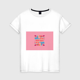 Женская футболка хлопок с принтом Разноцветное вдохновение в Рязани, 100% хлопок | прямой крой, круглый вырез горловины, длина до линии бедер, слегка спущенное плечо | вишня | еда | животные | звери | очки | разноцветное | розовое | цветы