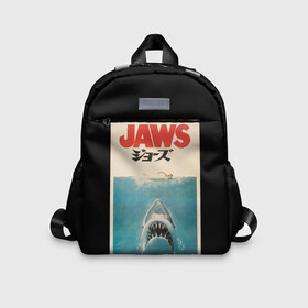 Детский рюкзак 3D с принтом Jaws Japan в Рязани, 100% полиэстер | лямки с регулируемой длиной, сверху петелька, чтобы рюкзак можно было повесить на вешалку. Основное отделение закрывается на молнию, как и внешний карман. Внутри дополнительный карман. По бокам два дополнительных кармашка | jaws | jaws 2 | jaws movie | кино | челюсти | челюсти 2 | челюсти фильм