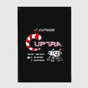 Постер с принтом CupHead x Contra в Рязани, 100% бумага
 | бумага, плотность 150 мг. Матовая, но за счет высокого коэффициента гладкости имеет небольшой блеск и дает на свету блики, но в отличии от глянцевой бумаги не покрыта лаком | Тематика изображения на принте: 8 bit | arkade | contra | cup head | cuphead | game | games | аркада | игра | игры | кап хэд | капхед | контра | купа хэд | сгз руфв | сгзруфв | чашкоголовый