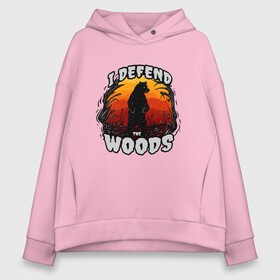 Женское худи Oversize хлопок с принтом Медведь I defend the woods в Рязани, френч-терри — 70% хлопок, 30% полиэстер. Мягкий теплый начес внутри —100% хлопок | боковые карманы, эластичные манжеты и нижняя кромка, капюшон на магнитной кнопке | art | bear | forest defender | nature | siberia | siberian | watchmen | английская надпись | арт | дух леса | животные | защитник леса | иллюстрация | медвежонок | мишка | пейзаж | природа | рисунок | сибирский медведь