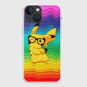 Чехол для iPhone 13 mini с принтом Пикачу в очках в Рязани,  |  | anime | picachu | pikachu | аниме | милый | пика | пикачу | покебол | покемон