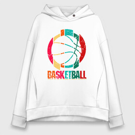 Женское худи Oversize хлопок с принтом Color Basketball в Рязани, френч-терри — 70% хлопок, 30% полиэстер. Мягкий теплый начес внутри —100% хлопок | боковые карманы, эластичные манжеты и нижняя кромка, капюшон на магнитной кнопке | basketball | game | mvp | nba | slamdunk | sport | streetball | баскетбол | баскетболист | игра | игрок | мяч | нба | слэмланк | спорт | стритбол | тренер | чемпион