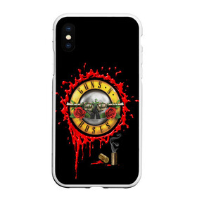 Чехол для iPhone XS Max матовый с принтом GUNS N ROSES в Рязани, Силикон | Область печати: задняя сторона чехла, без боковых панелей | Тематика изображения на принте: band | gnr | guns n roses | hardrock | metal | music | retro | rock | slash | usa | группа | метал | музыка | ретро | розы | рок | роуз | слэш | стволы