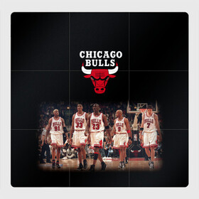 Магнитный плакат 3Х3 с принтом CHICAGO BULLS [3] в Рязани, Полимерный материал с магнитным слоем | 9 деталей размером 9*9 см | basketball | bulls | chicago | chicago bulls | jordan | nba | баскетбол | джордан | нба | чикаго буллз