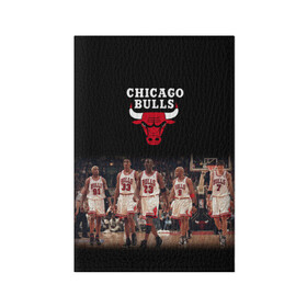 Обложка для паспорта матовая кожа с принтом CHICAGO BULLS [3] в Рязани, натуральная матовая кожа | размер 19,3 х 13,7 см; прозрачные пластиковые крепления | Тематика изображения на принте: basketball | bulls | chicago | chicago bulls | jordan | nba | баскетбол | джордан | нба | чикаго буллз