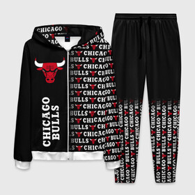 Мужской костюм 3D с принтом CHICAGO BULLS [7] в Рязани, 100% полиэстер | Манжеты и пояс оформлены тканевой резинкой, двухслойный капюшон со шнурком для регулировки, карманы спереди | basketball | bulls | chicago | chicago bulls | jordan | nba | баскетбол | джордан | нба | чикаго буллз