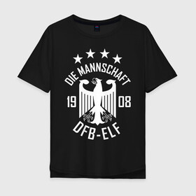 Мужская футболка хлопок Oversize с принтом Сборная Германии в Рязани, 100% хлопок | свободный крой, круглый ворот, “спинка” длиннее передней части | die mannschaft | германия | сборная германии | футбол | чемпионат европы | чемпионат мира
