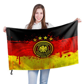 Флаг 3D с принтом  Сборная Германии в Рязани, 100% полиэстер | плотность ткани — 95 г/м2, размер — 67 х 109 см. Принт наносится с одной стороны | die mannschaft | германия | сборная германии | футбол | чемпионат европы | чемпионат мира