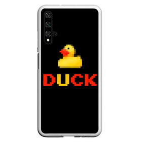 Чехол для Honor 20 с принтом DUCK в Рязани, Силикон | Область печати: задняя сторона чехла, без боковых панелей | Тематика изображения на принте: денди | матное слово | пиксели | прикольная надпись | резиновая уточка