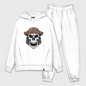 Мужской костюм хлопок OVERSIZE с принтом Череп пирата в Рязани,  |  | captain | pirate | skull | капитан | пират | череп | штурвал