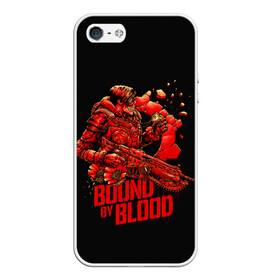 Чехол для iPhone 5/5S матовый с принтом Bound of blood в Рязани, Силикон | Область печати: задняя сторона чехла, без боковых панелей | game | games | gears of war | gow | гирс оф вар | гов | игра | игры | маркус феникс | пуфкы ща цфк