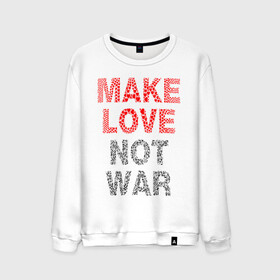 Мужской свитшот хлопок с принтом MAKE LOVE NOT WAR в Рязани, 100% хлопок |  | Тематика изображения на принте: love | make | peace | text | war | word | война | любовь | мир | надписи | оружие | популярные | сердце | текст | хиппи