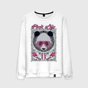 Мужской свитшот хлопок с принтом PINK LIFE в Рязани, 100% хлопок |  | black | fashion | girl | life | panda | pink | roses | text | white | женский | жизнь | лето | мода | очки | панда | розовый | розы | стиль | узор