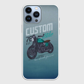 Чехол для iPhone 13 Pro Max с принтом Custom Bike в Рязани,  |  | Тематика изображения на принте: bike | custom | байк | байкер | кастом | мото | мотокросс | мотоцикл | скорость