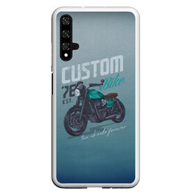 Чехол для Honor 20 с принтом Custom Bike в Рязани, Силикон | Область печати: задняя сторона чехла, без боковых панелей | Тематика изображения на принте: bike | custom | байк | байкер | кастом | мото | мотокросс | мотоцикл | скорость