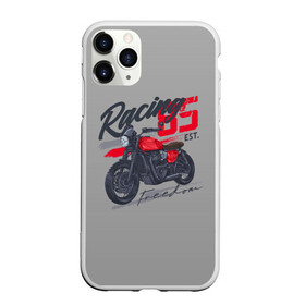 Чехол для iPhone 11 Pro матовый с принтом Racing 85 в Рязани, Силикон |  | Тематика изображения на принте: bike | custom | байк | байкер | кастом | мото | мотокросс | мотоцикл | скорость