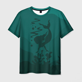 Мужская футболка 3D с принтом Русалка в Рязани, 100% полиэфир | прямой крой, круглый вырез горловины, длина до линии бедер | Тематика изображения на принте: flowers | mermaid | морская | русалка | русалочка | ундина | цветы