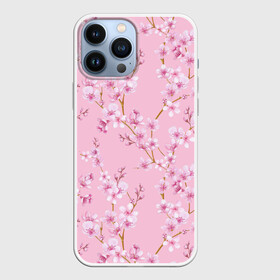 Чехол для iPhone 13 Pro Max с принтом Цветущая розовая вишня в Рязани,  |  | cherry blossom | sakura | азия | весна | ветки | вишня | для девушки | женский | милый | нежный | природа | розовый | сакура | цветение | цветочный принт | цветущая вишня | цветущие ветки | цветущий миндаль