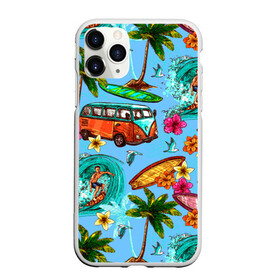 Чехол для iPhone 11 Pro матовый с принтом Пальмы волны серфинг в Рязани, Силикон |  | beach | club | palm | party | sea | summer | tropical | волна | волны | жара | летние | лето | море | очки | пальмы | пляж | серф | серфинг | тропический