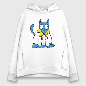 Женское худи Oversize хлопок с принтом Кот Врач Cat Doctor Trust me в Рязани, френч-терри — 70% хлопок, 30% полиэстер. Мягкий теплый начес внутри —100% хлопок | боковые карманы, эластичные манжеты и нижняя кромка, капюшон на магнитной кнопке | Тематика изображения на принте: cat | cat merch | kitten | kitty | medic | trust me im doctor | wise cat | верь мне я доктор | врачеватель | доверие | доктор | киса | кот в халате | котёнок | котик | коты мерч | кошка | медик | медсестра | смешной кот | терапевт