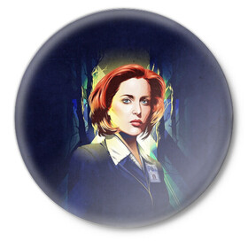 Значок с принтом Dana Scully в Рязани,  металл | круглая форма, металлическая застежка в виде булавки | dana | dana scully | fbi | fox | fox mulder | i want to believe | mulder | scully | the truth is out there | the x files | trust no one | x file | xfile | дана | дана скалли | малдер | секретные материалы | скалли | фбр | фокс | фокс малдер | х файл | хфа