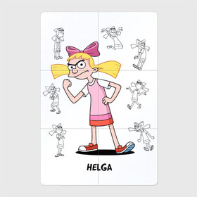 Магнитный плакат 2Х3 с принтом Hey Arnold Helga в Рязани, Полимерный материал с магнитным слоем | 6 деталей размером 9*9 см | cecile | helga | hey arnold | imitated | pataki | патаки | подражала | сесиль | хельга | эй арнольд