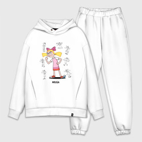 Мужской костюм хлопок OVERSIZE с принтом Hey Arnold | Helga в Рязани,  |  | cecile | helga | hey arnold | imitated | pataki | патаки | подражала | сесиль | хельга | эй арнольд