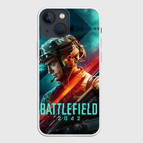 Чехол для iPhone 13 mini с принтом Battlefield 2042 Soldier в Рязани,  |  | action | battlefield 2042 | ea | future | nextgen | origin | pc | playstation | ps 5 | robot | sony | steam | valve | video games | war | weapon | xbox | батлфилд 2042 | будущее | валв | война | еа | игры | иксбокс | лого | некстген | ориджин | о