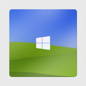 Магнит виниловый Квадрат с принтом W10 в Рязани, полимерный материал с магнитным слоем | размер 9*9 см, закругленные углы | microsoft | windows | иллюстрация | логотип | окно