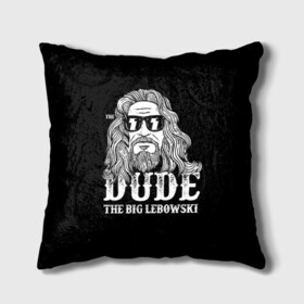 Подушка 3D с принтом Dude the Big Lebowski в Рязани, наволочка – 100% полиэстер, наполнитель – холлофайбер (легкий наполнитель, не вызывает аллергию). | состоит из подушки и наволочки. Наволочка на молнии, легко снимается для стирки | dude | jeff bridges | the big lebowski | блики | большой лебовский | джефф бриджес | молния | фильм | чувак