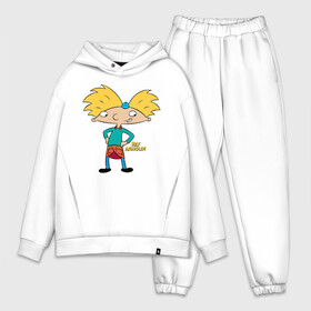 Мужской костюм хлопок OVERSIZE с принтом Hey Arnold в Рязани,  |  | arnold | boy | cartoon | face | nickelodeon | арнольд | детство | мальчик | мультик | никелодион | эй арнольд