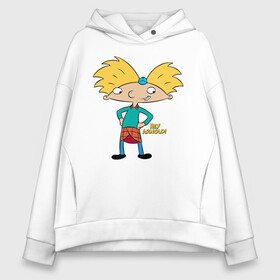 Женское худи Oversize хлопок с принтом Hey Arnold! в Рязани, френч-терри — 70% хлопок, 30% полиэстер. Мягкий теплый начес внутри —100% хлопок | боковые карманы, эластичные манжеты и нижняя кромка, капюшон на магнитной кнопке | arnold | boy | cartoon | face | nickelodeon | арнольд | детство | мальчик | мультик | никелодион | эй арнольд