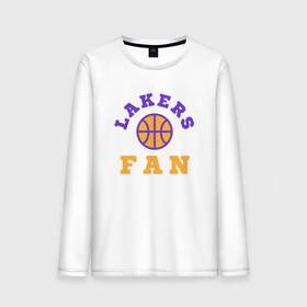 Мужской лонгслив хлопок с принтом Lakers Fan в Рязани, 100% хлопок |  | basketball | bryant | game | james | kobe | lakers | lebron | los angeles | nba | sport | streetball | баскетбол | баскетболист | брайант | джеймс | игра | игрок | коби | леброн | лейкерс | лос анджелес | мяч | нба | спорт | стритбол