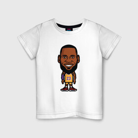 Детская футболка хлопок с принтом Little Lebron в Рязани, 100% хлопок | круглый вырез горловины, полуприлегающий силуэт, длина до линии бедер | basketball | bryant | game | james | kobe | lakers | lebron | los angeles | nba | sport | streetball | баскетбол | баскетболист | брайант | джеймс | игра | игрок | коби | леброн | лейкерс | лос анджелес | мяч | нба | спорт | стритбол