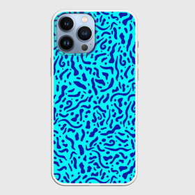 Чехол для iPhone 13 Pro Max с принтом Неоновые синие узоры в Рязани,  |  | abstract | blue | neon | sea | абстракционизм | абстракция | африканские | вода | волны | голубые узоры | камуфляж | лагуна | линии | мелкий узор | мемфис | море | морское | неоновый | орнамент | пятна | пятнистый